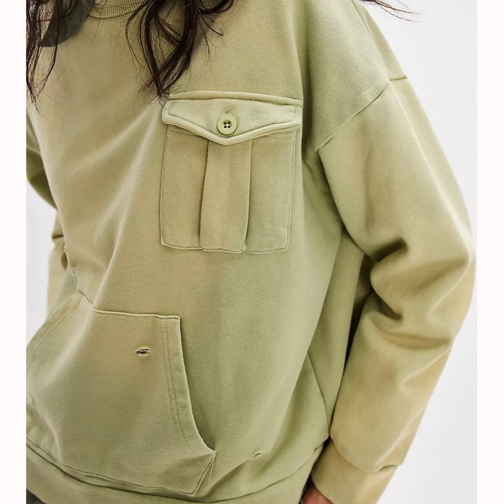 Free People brand Found - Sage Green Women's Pocket Sweatshirt, size small